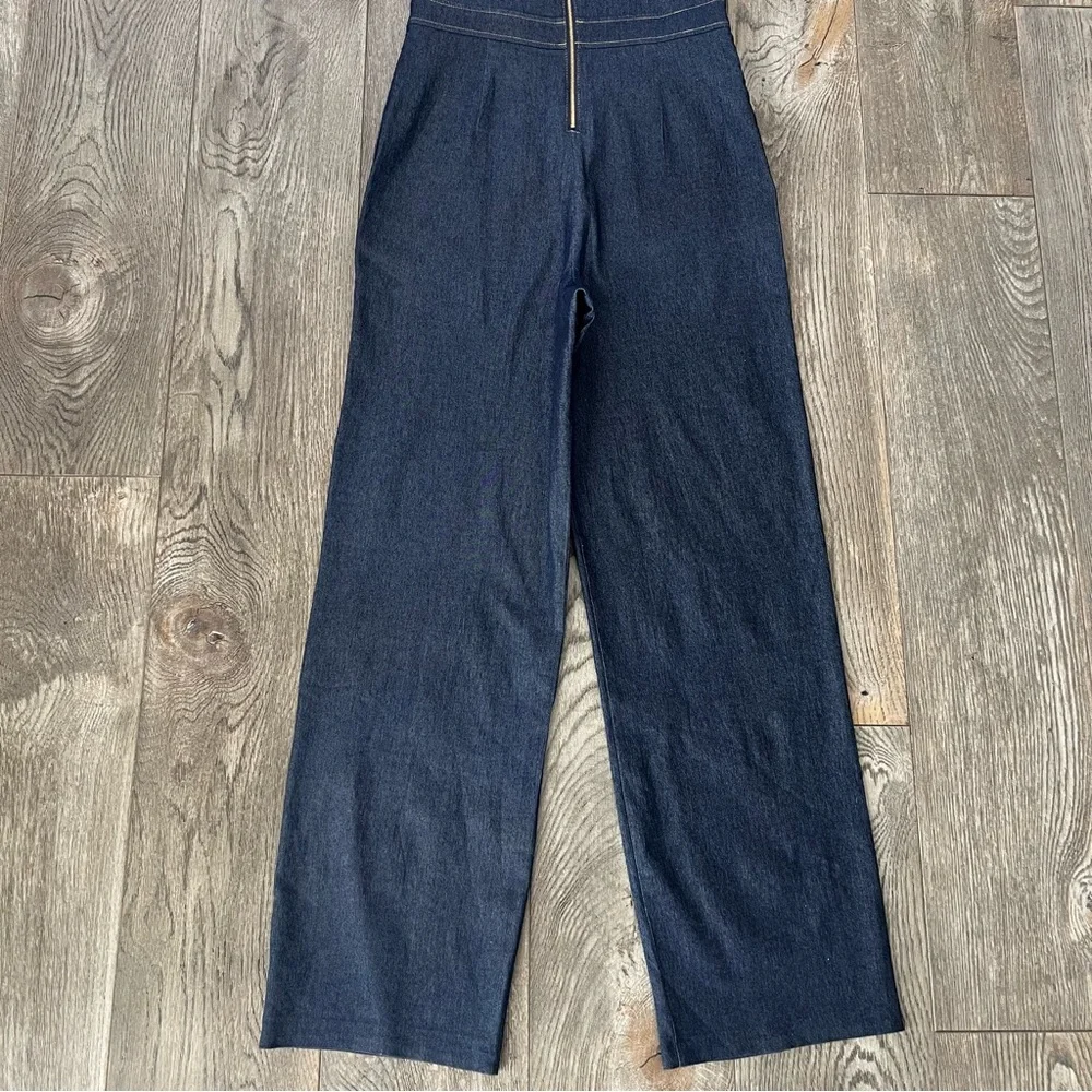 Shelby & Palmer Navy Short-Sleeve Jumpsuit - Picture 7 of 10